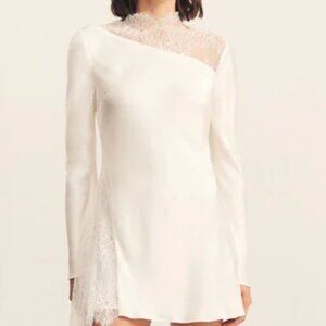 Shona Joy Allegra Lace Panelled Mini Dress - Ivory